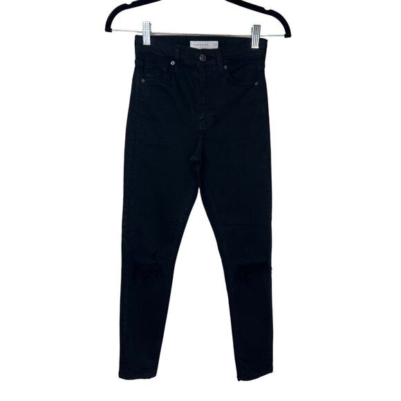 Topshop Jamie Distressed Black Jeans, Size W25/L30, NWOT - Picture 2 of 6
